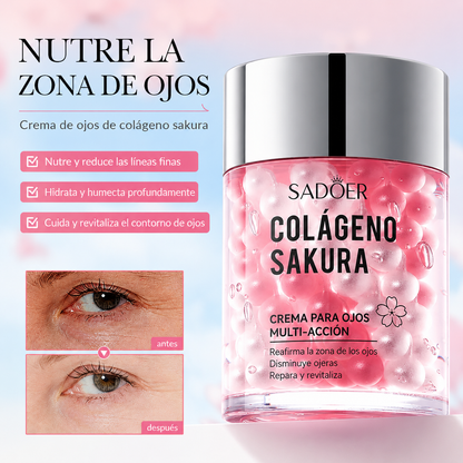 Crema para el contorno de ojos SADOER con extracto de sakura: hidratante y antiedad; combate ojeras y arrugas.