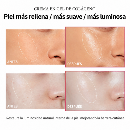 Crema en gel de colágeno (100 ml) con niacinamida: reafirmante, calmante, hidratante y antiedad; cuidado de la piel y gel facial.